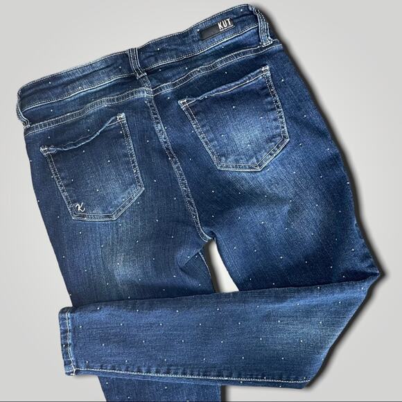 KUT FROM THE KLOTH PREPPY POLKA DOT DONNA ANKLE SKINNY DENIM JEANS SMALL 6 - Picture 4 of 9